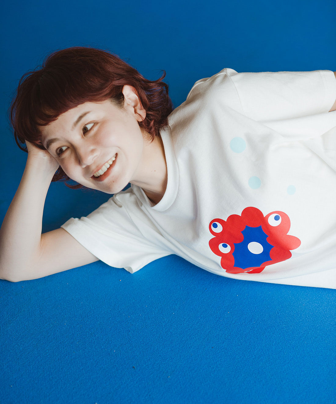 フェリシモコレクション|『ミャクミャクと・・・　ミャクミャク誕生ものがたり』 プリントTシャツ|身長：157cm　着用サイズ：M