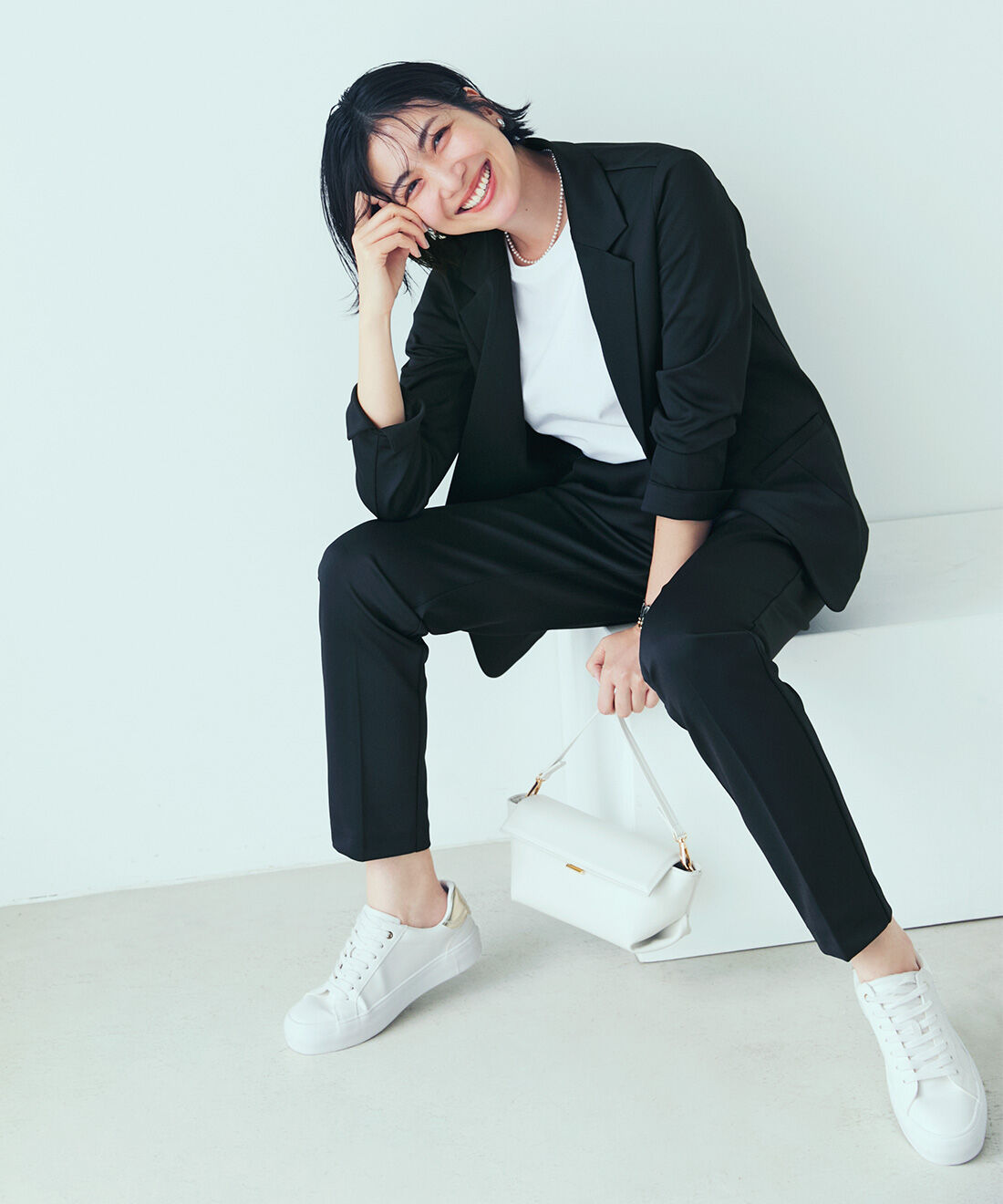 IEDIT|IEDIT[イディット]　花粉リリース＆UVカットがうれしい 美ノビバレエフィット（R） テーラードジャケット〈ダークネイビー〉