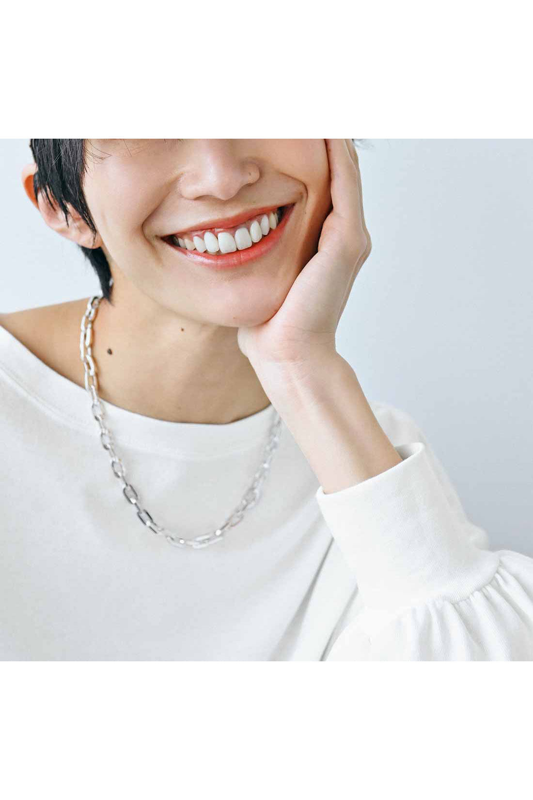 IEDIT|IEDIT[イディット]　福田麻琴さんコラボ シンプルコーデを格上げ ボリュームチェーンネックレス〈シルバー〉