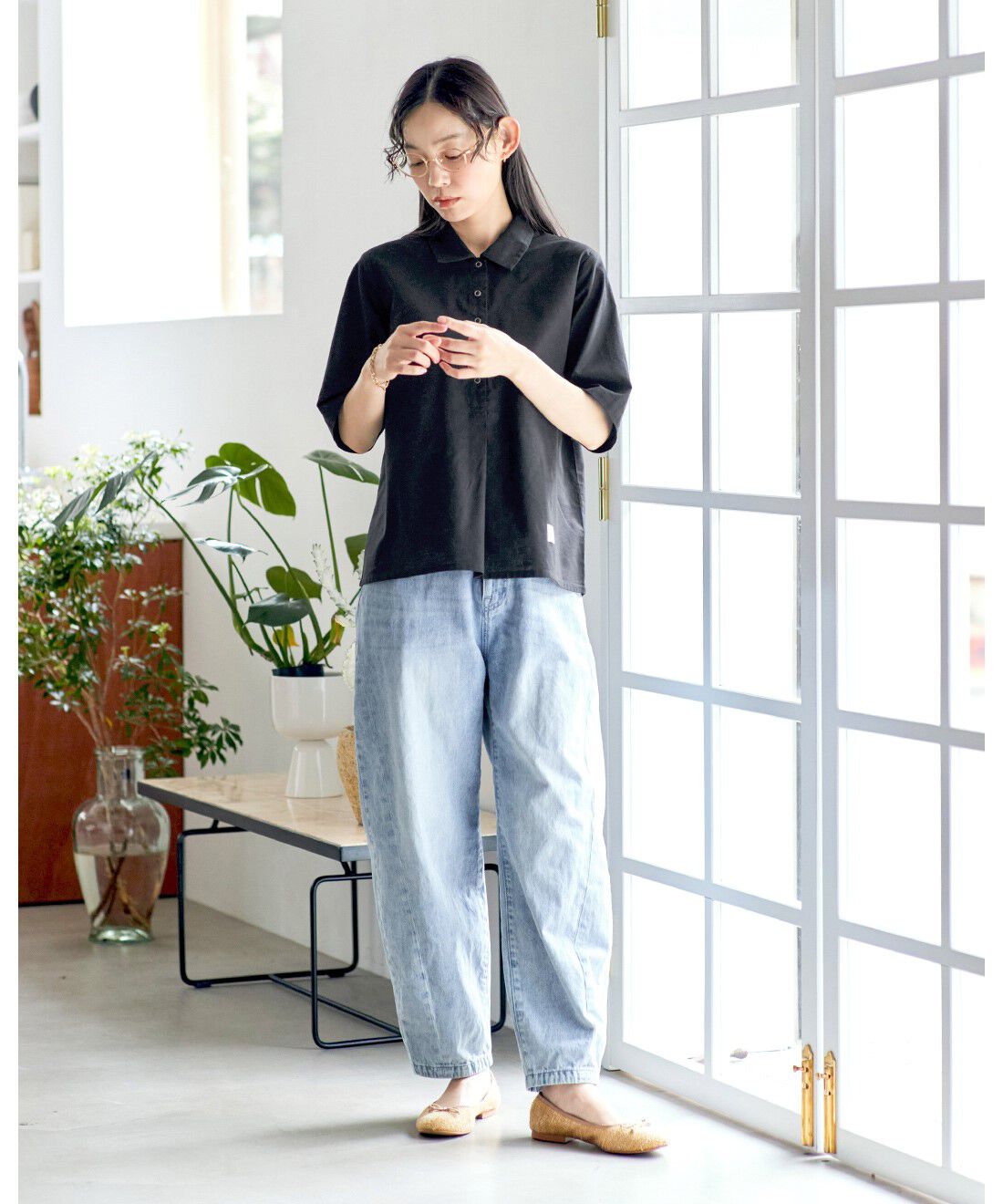 and myera|布はくのポロシャツのコーディネート