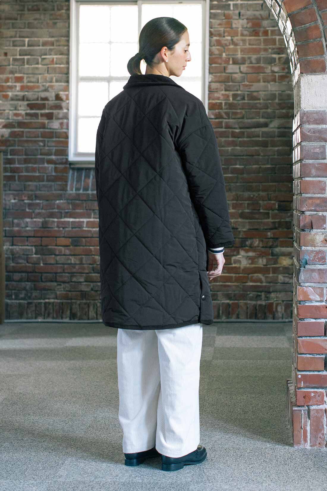 THREE FIFTY STANDARD|THREE FIFTY STANDARD　黒の定番キルティングコート