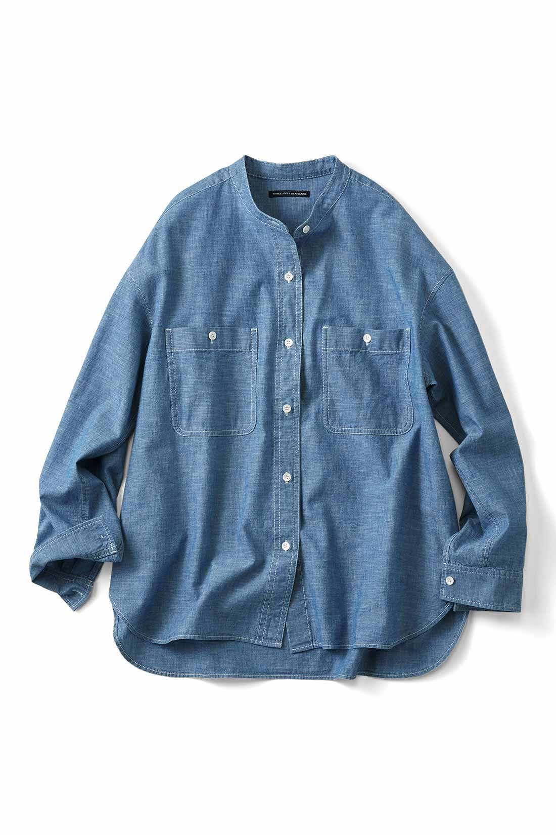 THREE FIFTY STANDARD|THREE FIFTY STANDARD インディゴスタンドカラーシャツ