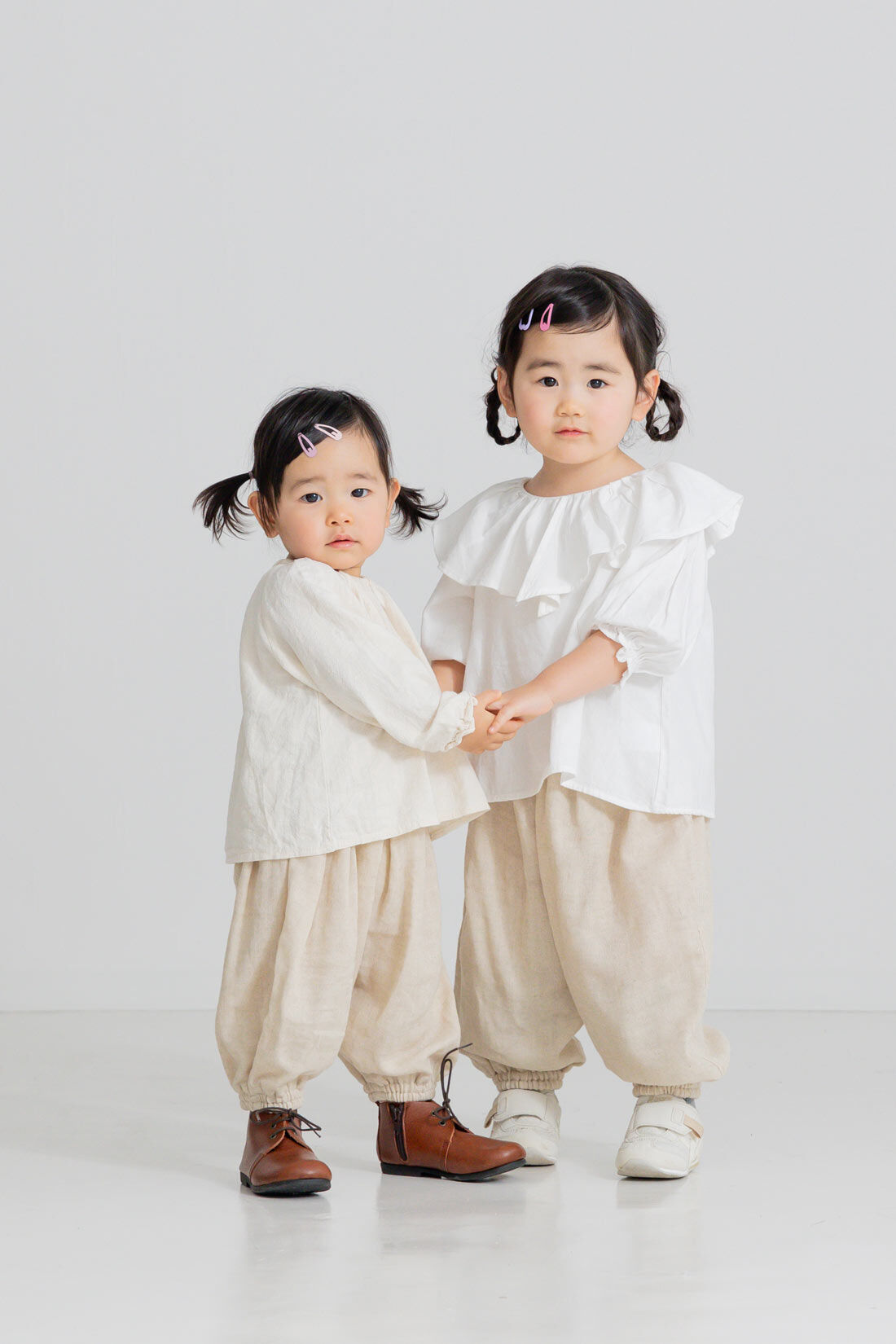 フェリシモMama | 麻混 ダブルガーゼ ぽんわり キッズパンツ 〈ベージュ〉