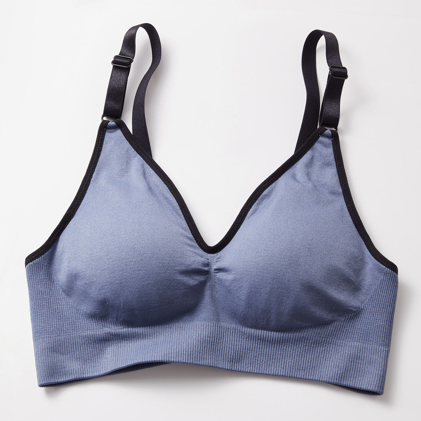 フェリシモMama | 産前 産後 成型編み 授乳ブラジャー 〈ブルーグレー&times;黒〉