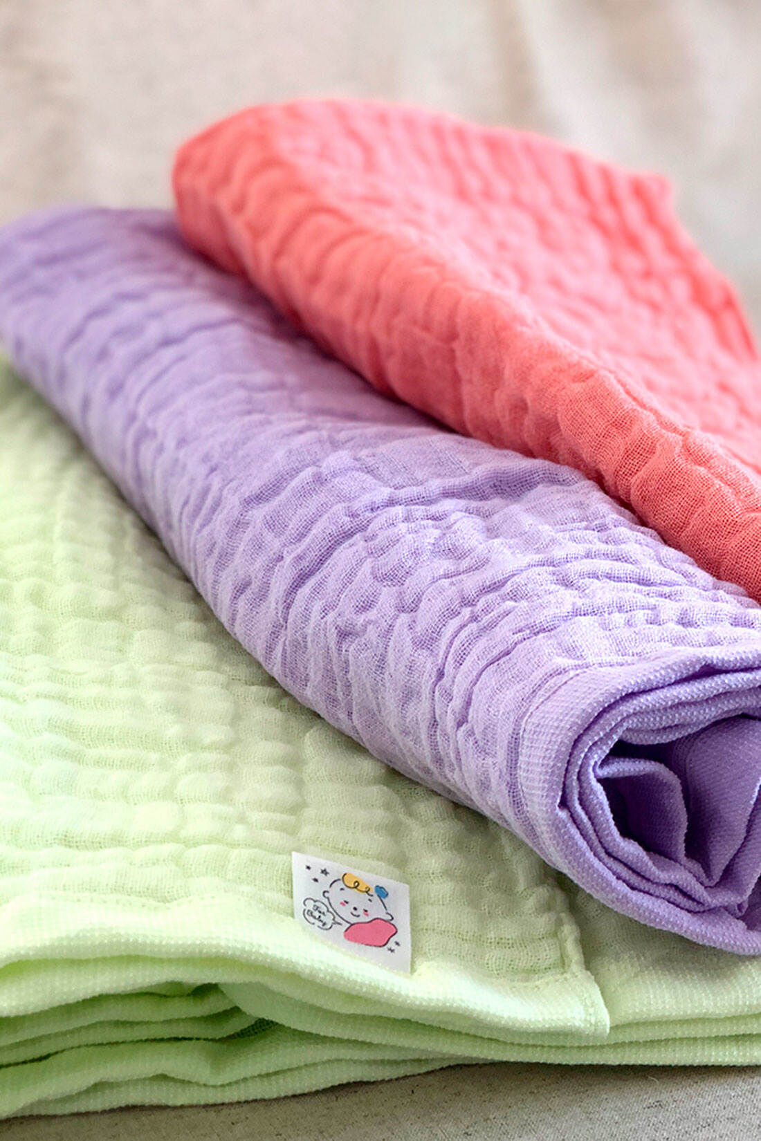 フェリシモギフトショップ|［Mama select］おぼろタオル　ベビー専用　おくるみタオル〈ベビーブルー〉