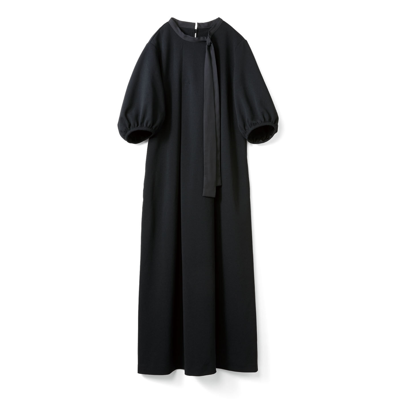Live in  comfort | カットソージョーゼットのボウタイブラックフォーマルワンピース