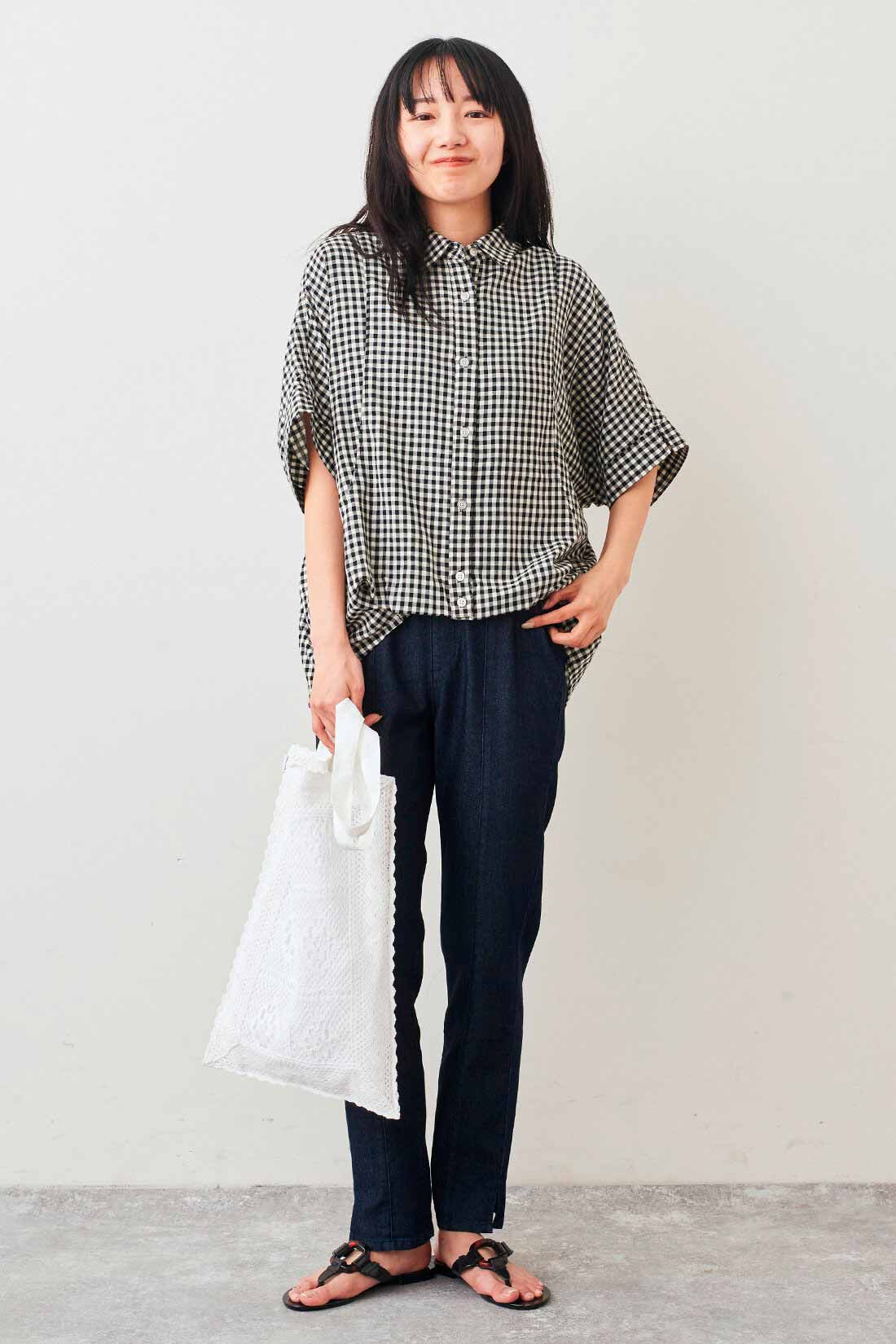 Live in  comfort|リブ イン コンフォート 接触冷感＆吸汗速乾で暑い日も涼やか すっきりスリムストレートのらくちんデニムパンツ