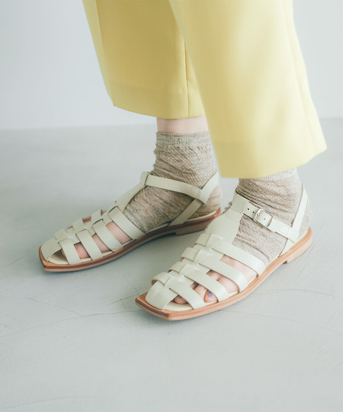 flufeel|足裏べたつき知らず かかとまでカバーする 麻混サンダルソックスの会
