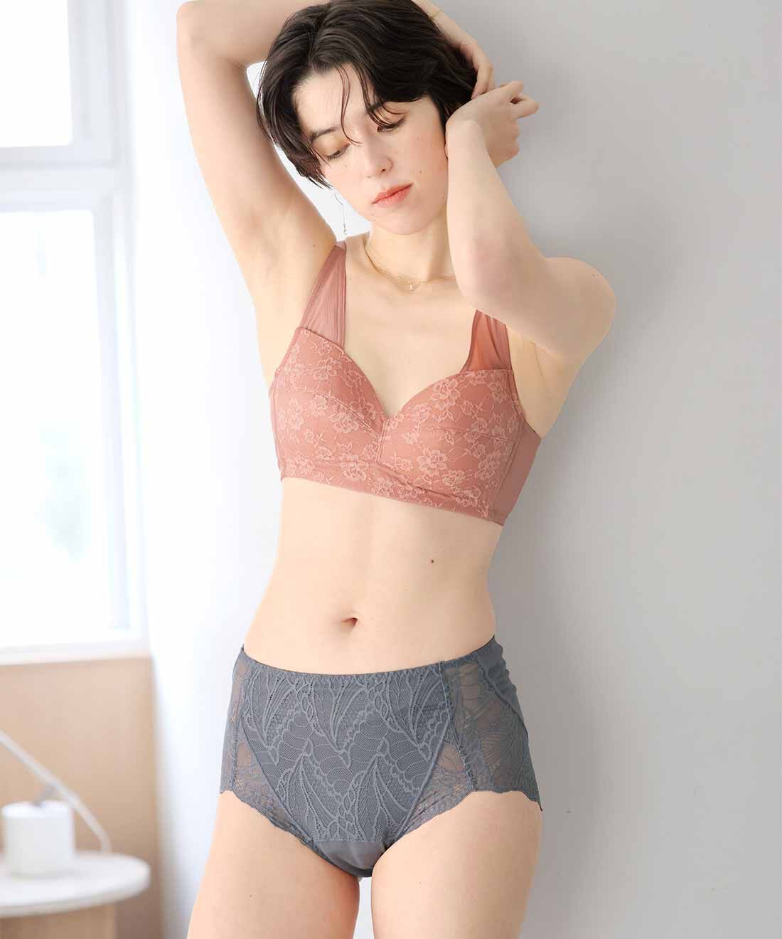 flufeel|シックな大人レースが優美 綿混素材の吸水ショーツの会