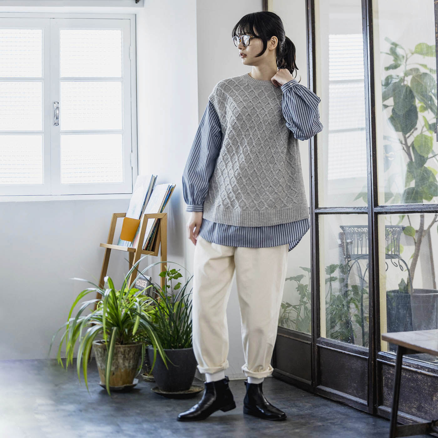 フェリシモの雑貨 Kraso|長田の靴メーカーと作った 職人本革のサイドゴアブーツ〈ブラック〉[本革 靴：日本製]