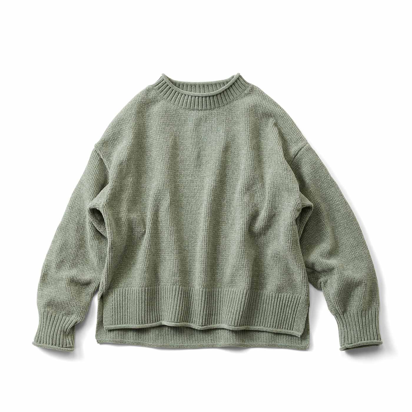 IEDIT|なめらかモールニット〈グリーン〉ＩＥ